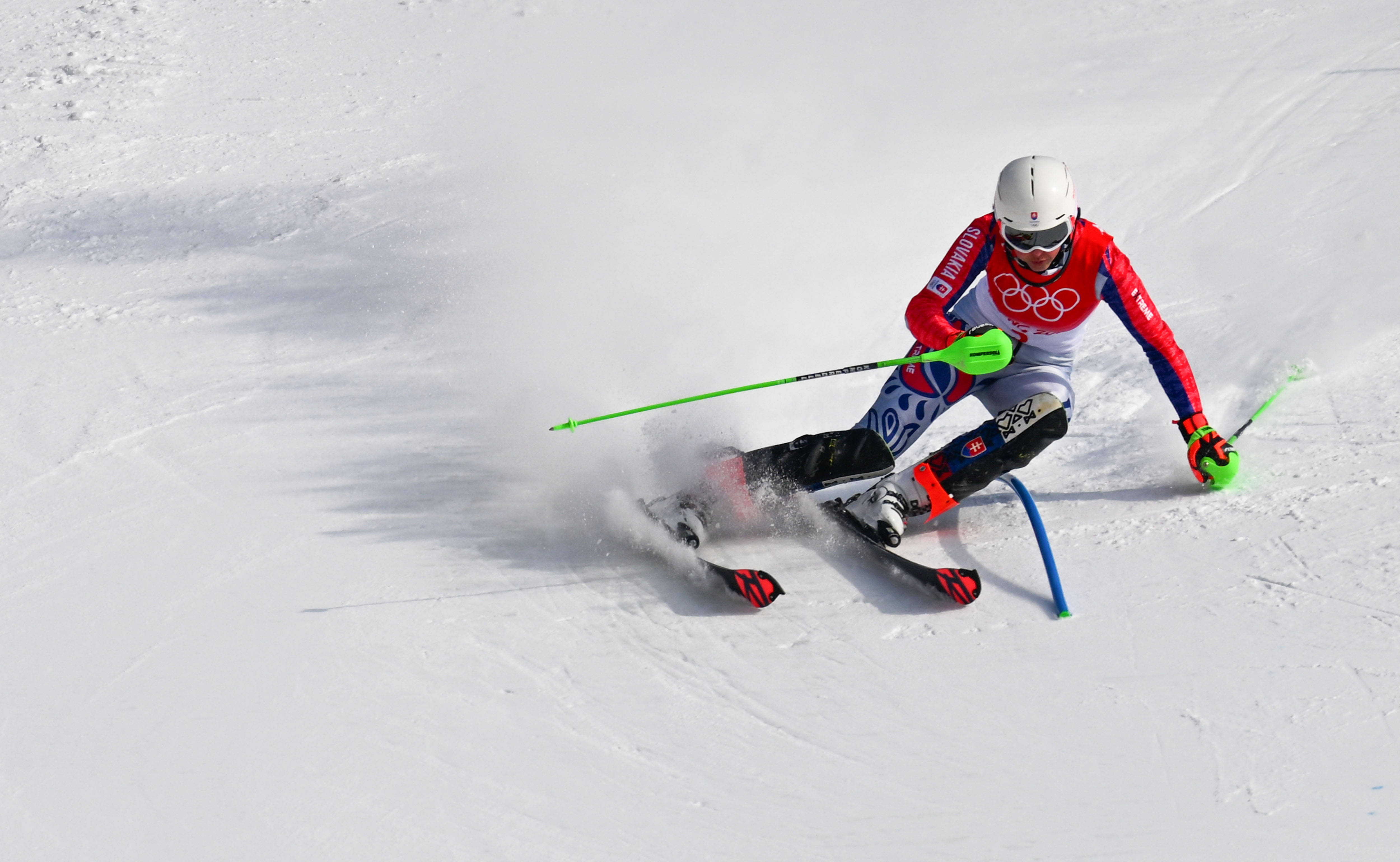 斯洛伐克选手在击剑比赛中一路领先